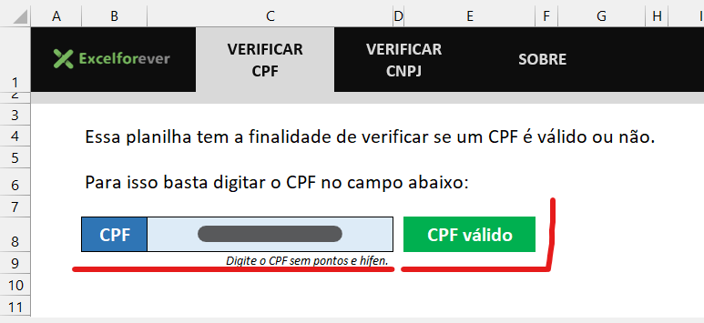 Verificar CPF - PLANILHA VERIFICAÇÃO DE CPF e CNPJ