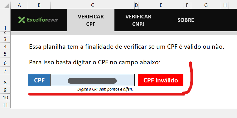 Verificar autenticidade do documento - PLANILHA VERIFICAÇÃO DE CPF e CNPJ