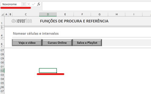 Nomear células no excel - NOMEAR CÉLULAS E INTERVALOS NO EXCEL