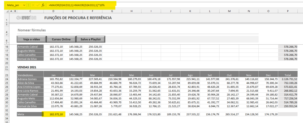 Aplicar fórmulas nomeadas - NOMEAR FÓRMULAS NO EXCEL