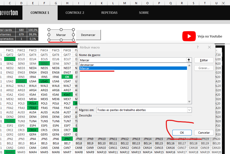 Associar macros ao botão