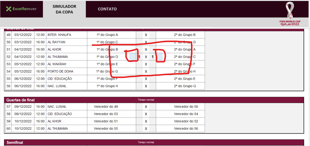 PLANILHA SIMULADOR RESULTADOS DA COPA - ExcelForever