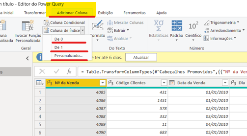 criar coluna - COLUNA ÍNDICE NO POWER BI