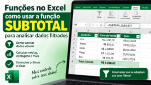 como usar a função SUBTOTAL para analisar dados filtrados