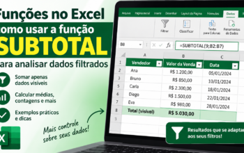como usar a função SUBTOTAL para analisar dados filtrados